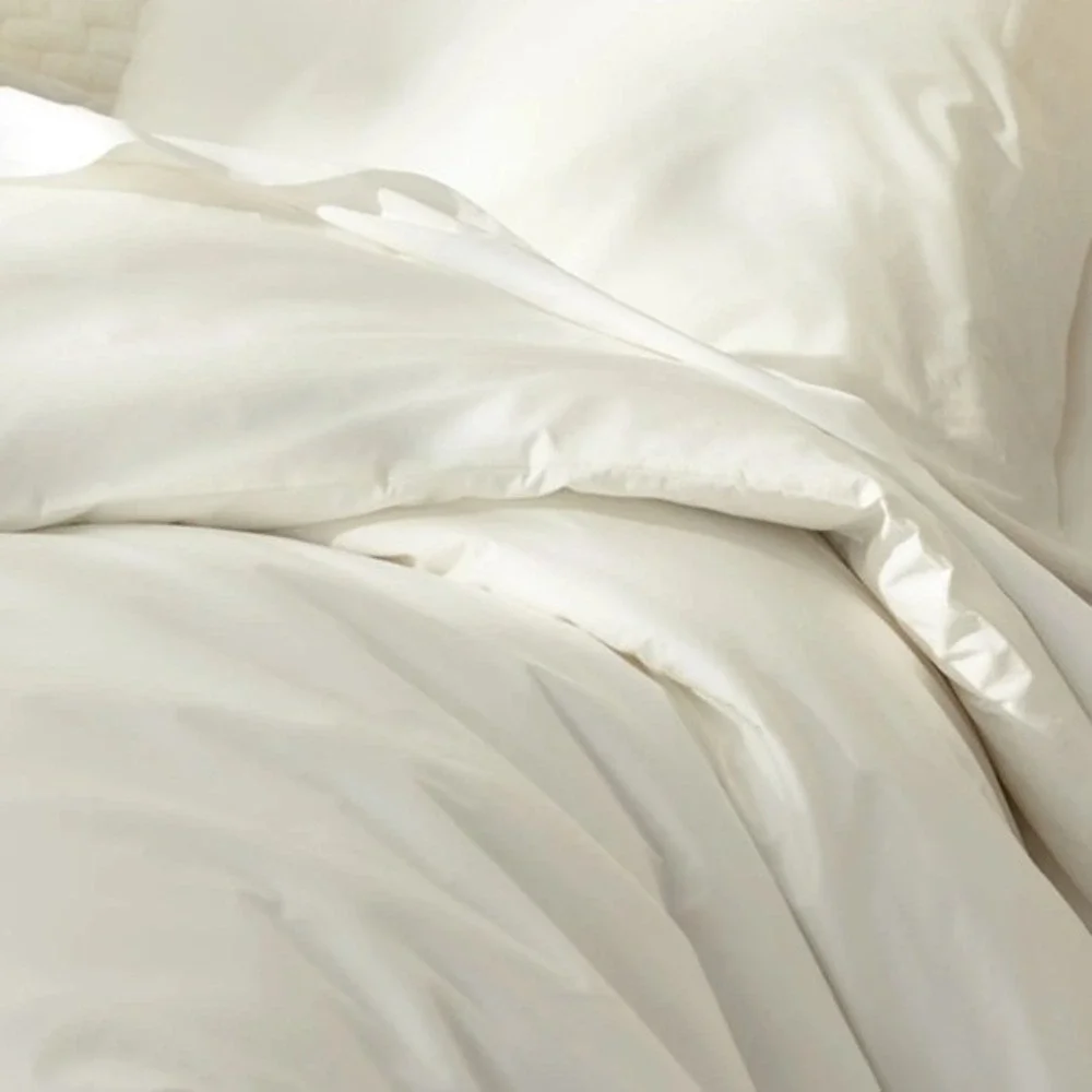 The Company Store Company Cotton Percale Duvet Cover Full Snow White